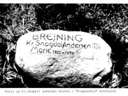 Marie og Kr. Snogdal Andersen mindes i "Kongenshus Mindepark